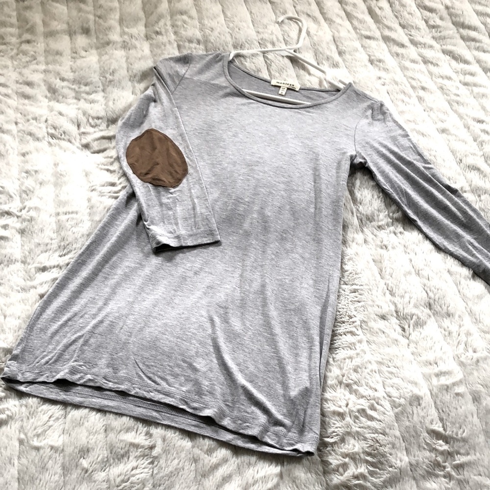 Anthropologie elbow patch tee